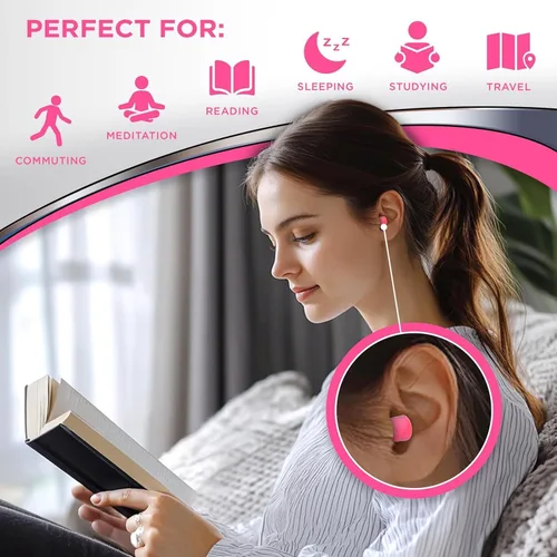 Vista 2 de Tapones para los oídos para mujer, 14 pares (paquete de 3)
