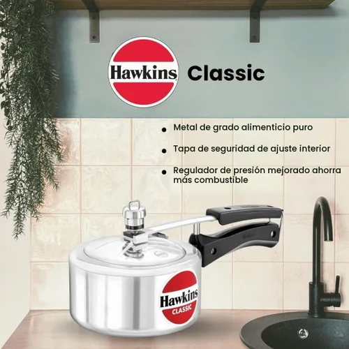 Vista 8 de Olla a presión de aluminio Hawkin Classic CL15, pequeña, 0.4 galones, color plateado, Plateado