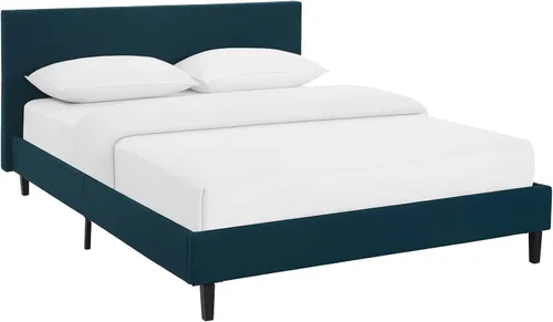 Vista 12 de Modway Anya - Cama de plataforma tapizada beige con soporte de listones de madera
