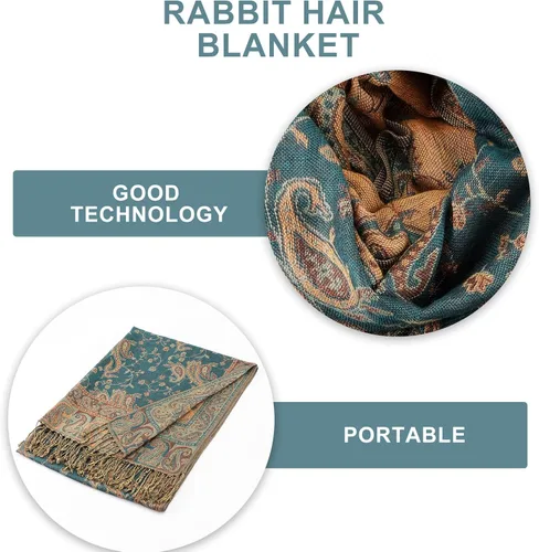 Vista 7 de MAOZAN Soft Silky Paisley Pashmina Scarf Reversible Wrap Shawl Tassel