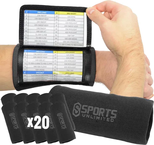 Vista 56 de Sports Unlimited Banda Instructora Triple para Adultos, Muñequeras de Fútbol para Jugadas, Muñequeras de Béisbol, Bandas de Brazo QB