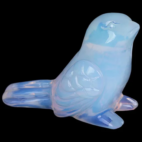 Vista 10 de Figura de pájaro tallada a mano de cristal de fluorita tallada a mano, escultura de animal pulida de 2.4 pulgadas, piedra curativa, decoración