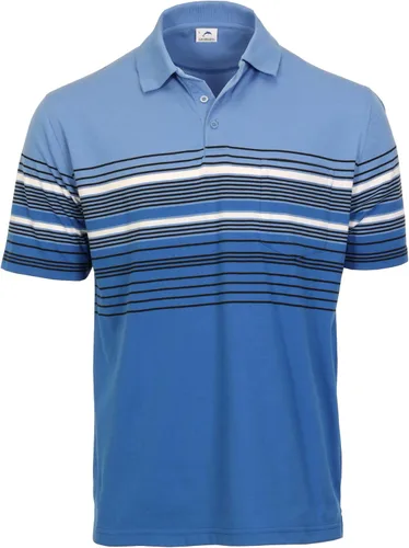 Vista 29 de Gioberti Polo de contraste de rayas dobles para hombre con bolsillo - tinte de hilo 9328b - Gris Con Logo Delfín