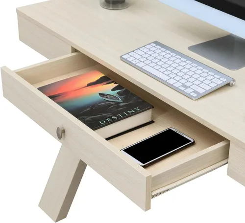 Vista 6 de Convenience Concepts Newport - Escritorio con 1 cajón, color marfil