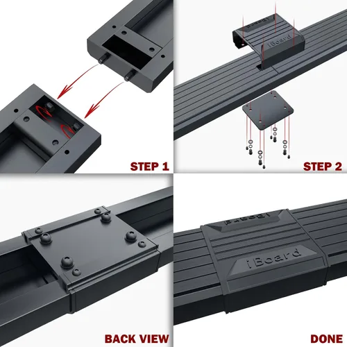 Vista 3 de HD Ridez - Tabla de acero inoxidable de 5 pulgadas de rueda a rueda, compatible con Chevy Silverado GMC Sierra 1500 2500 1999-2013 doble cabina