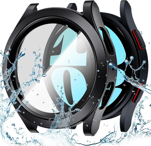 Vista 8 de Goton - Funda impermeable para Samsung Galaxy Watch 5 y 4 y FE, protector de pantalla de 40 mm con vidrio templado, 1 paquete de funda dura de PC