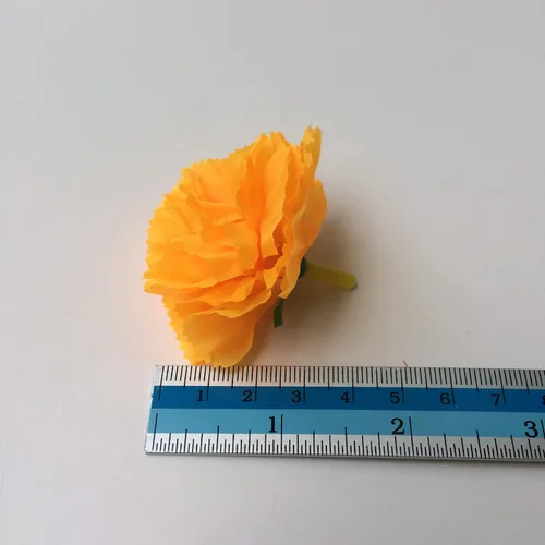 Vista 3 de 50 flores de tela artificial de caléndula falsa (naranja dorado)