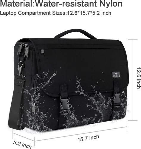 Vista 4 de MATEIN Bolsa de mensajero para hombre, bolsa cruzada de 15.6 pulgadas, mochila de trabajo, mochilas de viaje médicas acolchadas impermeables