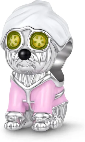 Vista 20 de GNOCE Dije de cuentas de perro para mujer, collar de plata para ella, regalo de joyería Perro Collie de 2 órdenes