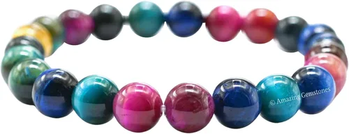 Vista 496 de Amazing Gemstone Crystal Bracelet for Women Men's Gifts - Protection Healing Crystal Bracelet - 8mm Gemstone Beaded Stretchable Bracelet Pulseras