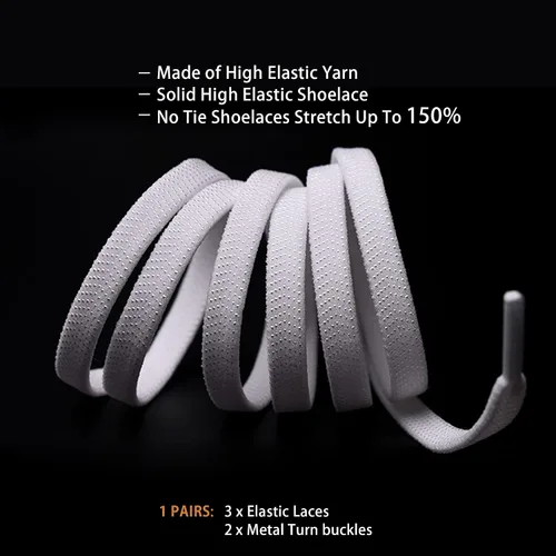 Vista 2 de anan520 Cordones elásticos para zapatos, cordones elásticos que no hay que amarrar, para zapatos de adultos y niños
