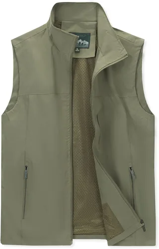 Vista 15 de Chalecos para hombre, a prueba de viento, ligero, softshell sin mangas Negro
