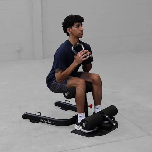 Vista 3 de Body-Solid GSS50 Banco ajustable para sentadillas para entrenamiento de gimnasio en casa, máquina de ejercicio de piernas, gris