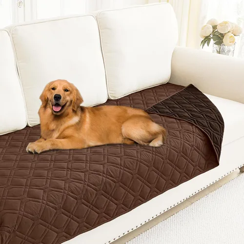 Vista 145 de Smiry Funda Impermeable para Cama de Perro Manta para Mascotas, Manta Suave y Lavable para Perros para Muebles Cama Sofá Sofá Reversible, a Cuadros