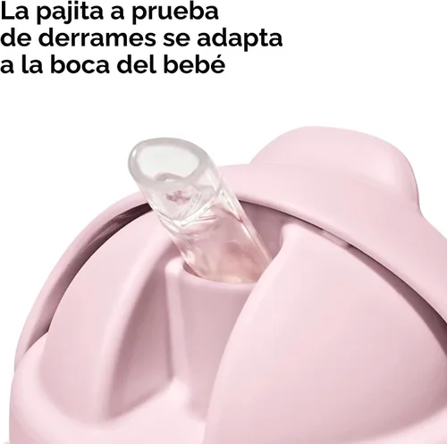 Vista 2 de OXO Tot Transitions Vaso con Pajita con Asas Extraíbles - 6 oz. - Blossom