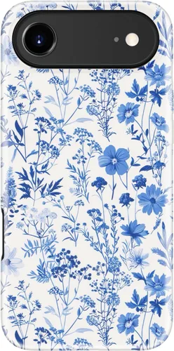 Vista 45 de Funda para iPhone 12 Mini, compatible con carga inalámbrica, protección de doble capa con elegante diseño de flores silvestres, silicona suave +