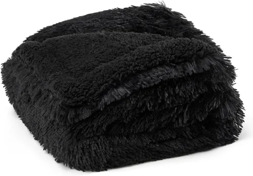 Vista 11 de Bedsure Mantas impermeables para perros grandes, piel sintética esponjosa, 50 x 60 pulgadas Plush Fuzzy Reversible Pet Blankets for Couch and Dog