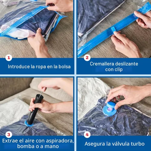 Vista 2 de Spacesaver - Bolsas de almacenamiento al vacío medianas para edredones, mantas y ropa, bolsas de compresión selladas al vacío con bomba de mano
