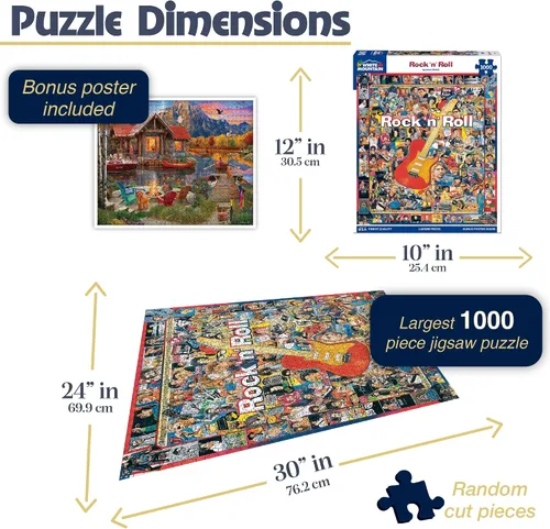 Vista 2 de White Mountain Puzzles Rock 'N Roll - Rompecabezas de 1000 piezas