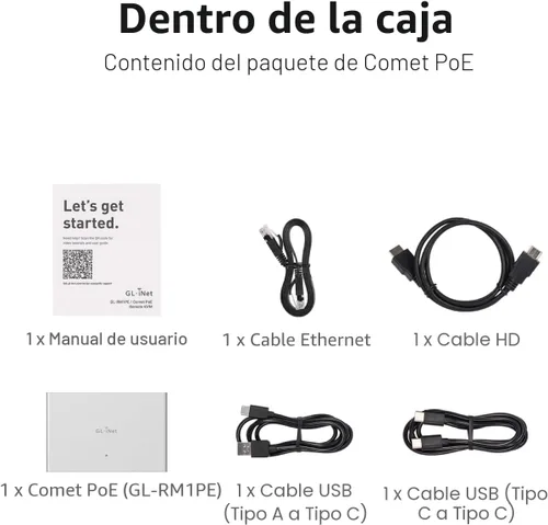 Vista 7 de GL.iNet Comet PoE (GL-RM1PE) Control Remoto KVM a Través de Internet - Opción de Doble Alimentación PoE/Type - C 4K@30Hz, 32GB EMMC, Soporte