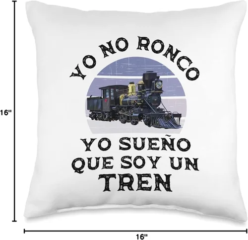 Vista 4 de Ropa Para Amantes Del Tren para Adultos y Niños Yo No Ronco Sueño Que Soy Un para Amantes del Tren - Almohada (16 x 16 pulgadas), multicolor
