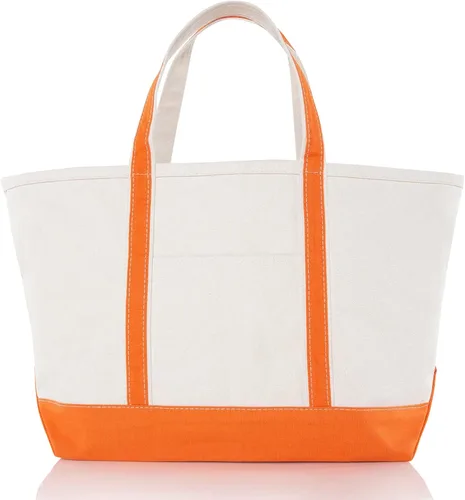 Vista 27 de CB STATION Bolso grande clásico – Bolsa de lona para mujer – Diseño multicolor, perfecta para viajes y compras En blanco: azul bebé