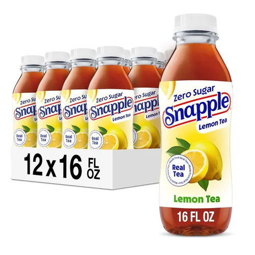Vista 25 de Snapple Té de melocotón, botella de plástico reciclada de 16 onzas líquidas, paquete de 12