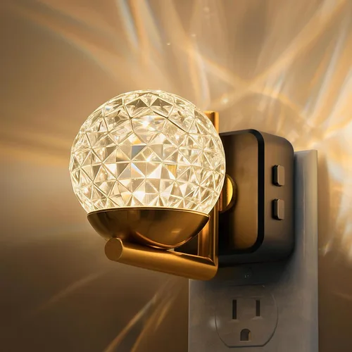 Vista 51 de L LOHAS LED Las luces nocturnas se enchufan a la pared, luz nocturna con Anillo de oro-3CCT