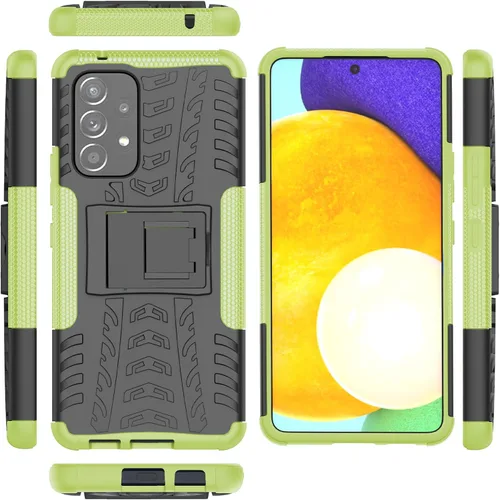 Vista 3 de Asuwish Funda para teléfono Samsung Galaxy A53 5G con protector de pantalla de vidrio templado y soporte delgado, híbrida, resistente, funda