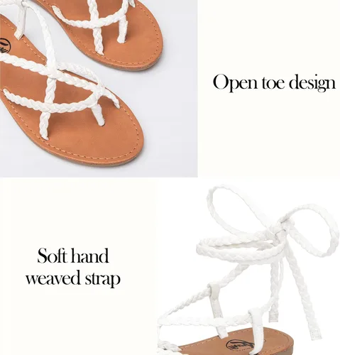 Vista 2 de Sandalias Trary estilo gladiador, con correas trenzadas, planas, para mujer