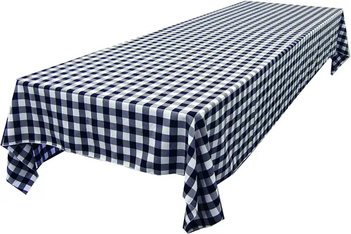Vista 29 de LA Linen Mantel rectangular de poliéster Gingham a cuadros 60 por 84 pulgadas, blanco y verde oscuro