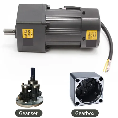 Vista 5 de Motor reductor de engranajes variable ajustable de 90 W 110 V, motor de engranajes de CA con controlador de velocidad, motor eléctrico de reducción