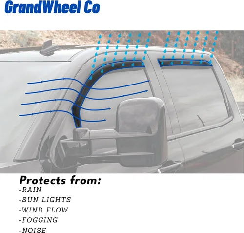 Vista 8 de Deflectores de ventana tintados de humo en el canal lateral de ventilación de ventana deflectores protectores de lluvia compatibles con Volkswagen