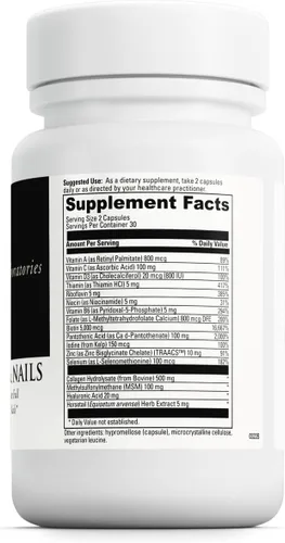 Vista 2 de DaVinci Laboratories Complemento para la piel y las uñas para el cabello con 5.000 mcg de biotina y 500 mg de colágeno, 60 cápsulas – Anti