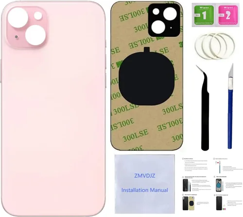 Vista 14 de 14 Pro - Carcasa trasera de repuesto para iPhone 14 Pro (morado oscuro, 6.1 pulgadas) con cinta preinstalada, instrucciones de instalación