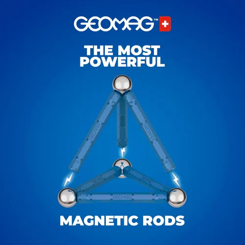 Vista 3 de Geomag Masterbox - Juguetes magnéticos para niños a partir de 8 años, 248 imanes educativos azules para niños, bloques magnéticos, azulejos