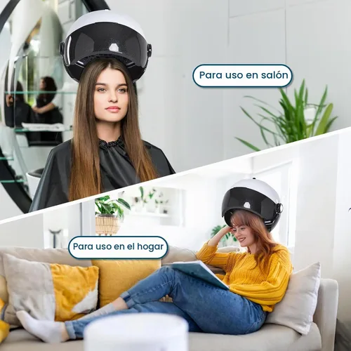 Vista 7 de Secador de pelo con capucha, secador de campana profesional sobre ruedas, secador de pelo de pie