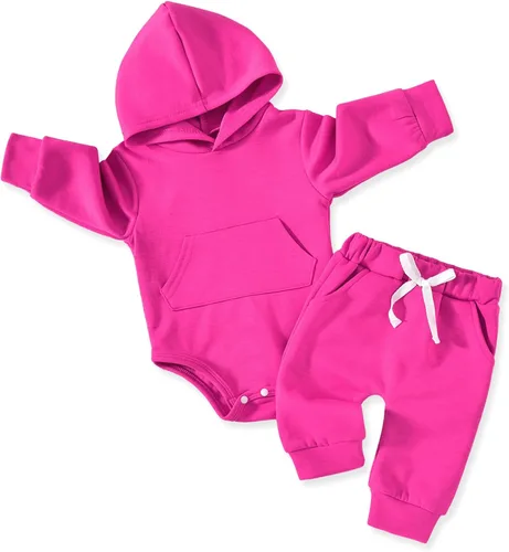 Vista 25 de Aalizzwell Conjunto de sudadera con capucha de invierno para bebé infantil Albaricoque