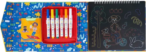 Vista 2 de Floss & Rock 47P5966 - Cuaderno de bocetos con pizarra, multicolor, mediano