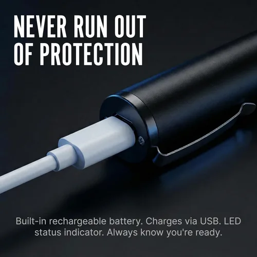 Vista 6 de Streetwise Pain Pen 25,000,000 voltios Pistola paralizante para autoprotección - Lápiz táctico paralizante para mujeres y hombres, recargable por