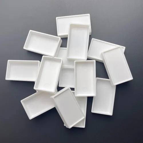 Vista 17 de FCLUB 24 bandejas de acuarela vacías – Moldes de esquina redondeada de plástico blanco de 0.1 fl oz para paleta de pintura de bricolaje