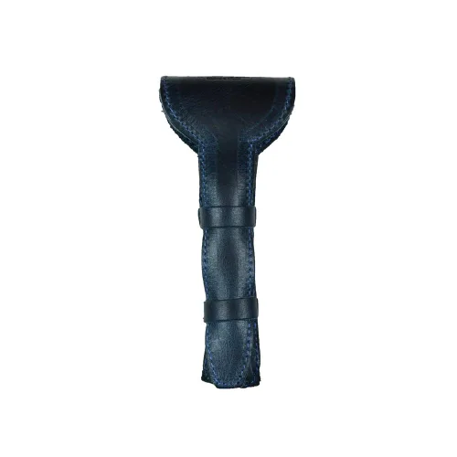 Vista 7 de Hide & Drink, Funda protectora de cuero para maquinilla de afeitar de doble filo, bolsa de viaje para afeitar, hecha a mano (negro carbón)