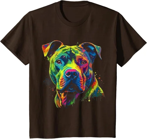 Vista 8 de Pit Bull Mom Dog Lover - Camiseta artística para mujer, Negro