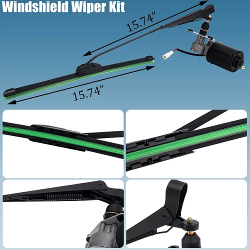 Vista 5 de Kit de limpiaparabrisas eléctrico UTV, kit de motor de limpiaparabrisas universal, kit de limpiaparabrisas eléctrico de 12 V para UTV, kit