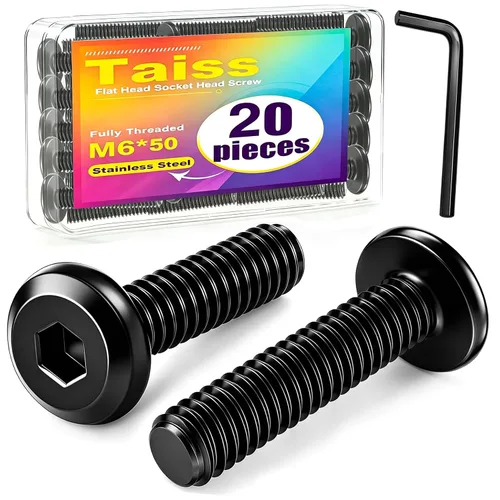 Vista 20 de Taiss 10 piezas de tornillos de cabeza hexagonal de 5/16-18x1, pernos para muebles, tornillos para muebles de acero inoxidable 304, pernos de 1/4