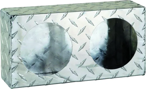 Vista 3 de Jalón LB6123 de luz redonda dual de Buyers Products, acero con recubrimiento en polvo negro, diseñado para luces DOT redondas de 4 pulgadas, mide 3