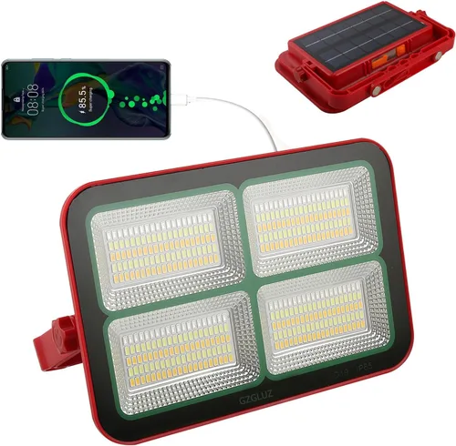 Vista 10 de Luz de trabajo recargable portátil solar, 16500 mAh, 120 W, batería de inundación magnética, luz de trabajo de 10000 lm, luces LED para exteriores