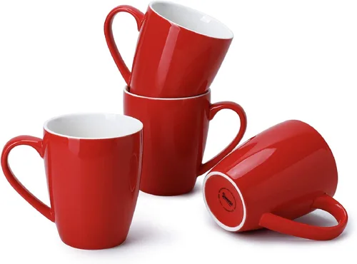 Vista 15 de Sweese Tazas de café de porcelana – 16 onzas (arriba al borde) para café, latte, té, cacao, juego de 4, negro