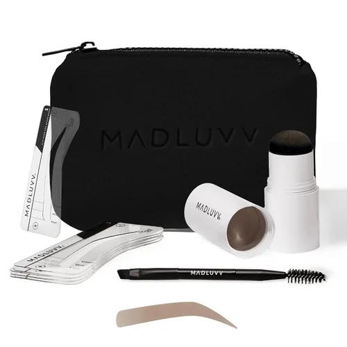 Vista 18 de MADLUVV Kit de Sello para Cejas con Plantillas de Cejas – Fácil Moldeador de Cejas para Cejas de Aspecto Natural – Popular Kit de Plantillas de 0.5