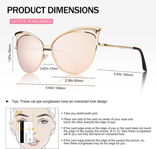 Vista 5 de GQUEEN Gafas de sol de gran tamaño para mujer, polarizadas, ojo de gato, protección UV400